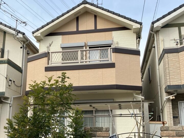 名古屋守山区　外壁塗装工事 付帯部塗装工事　シーリング工事♤