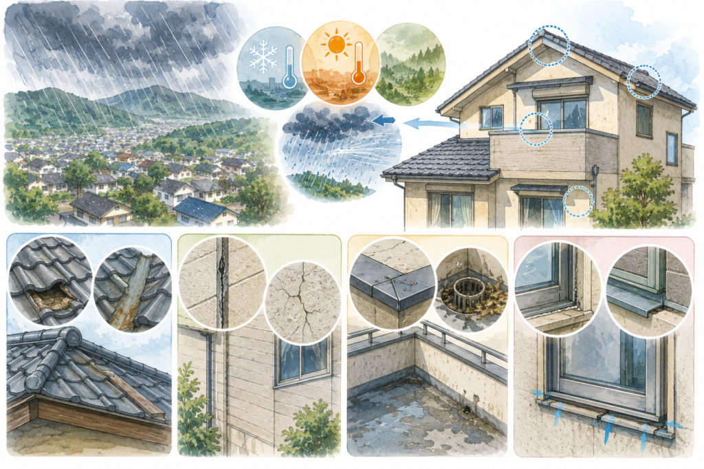 なぜ起こる?瀬戸市の気候・住宅環境と雨漏りの主な原因