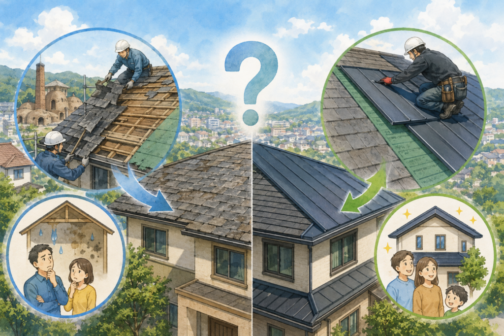 瀬戸市で屋根工事を検討するなら「葺き替え」と「カバー工法」のどちらを選ぶべき?
